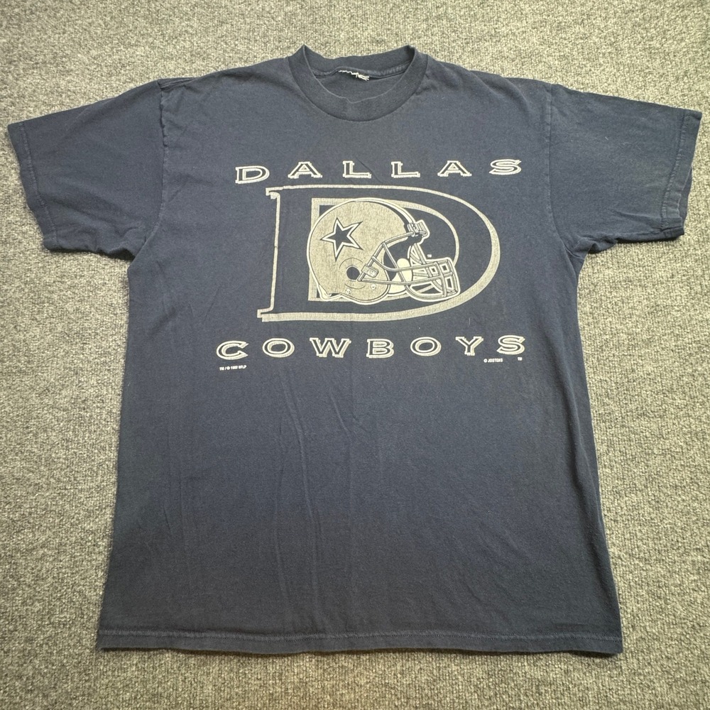 Dallas Cowboys Jostens T Shirt Mens XL Navy Blue 1992‎ NFL Vintage Graphic Tee